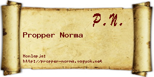 Propper Norma névjegykártya
